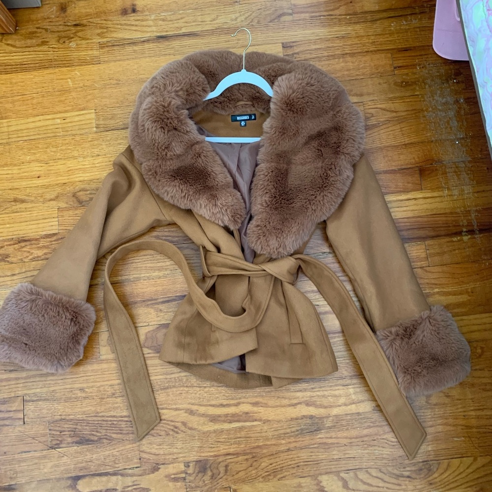 Missguided Brown Faux Fur Jacket